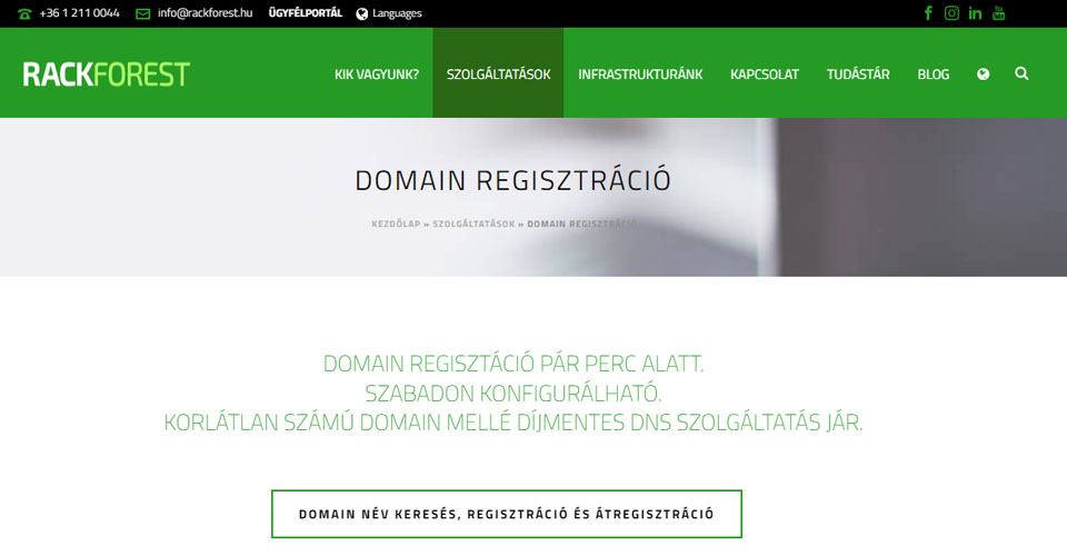 domain regisztrátor Rackforest
