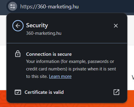 HTTPS protokoll használata