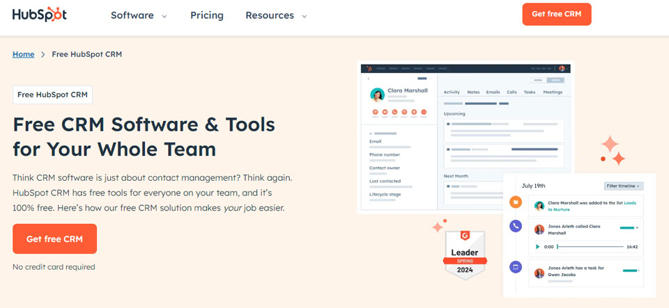 HubSpot CRM rendszer