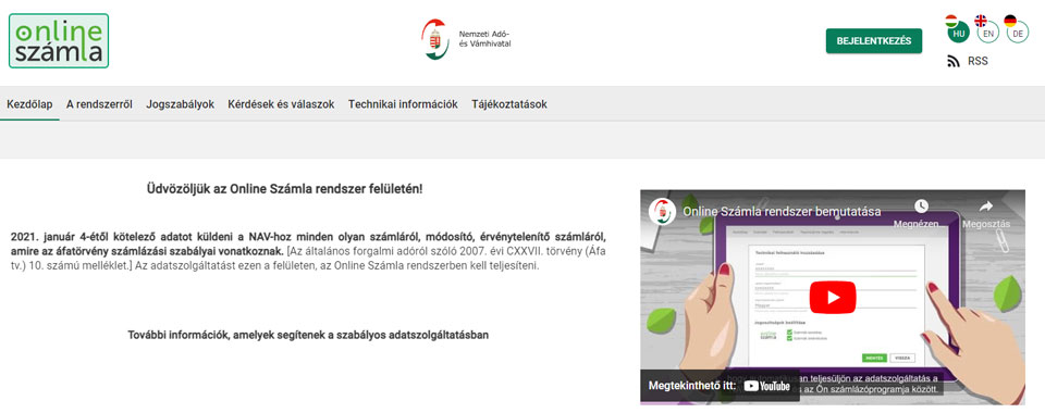 NAV Online számlázás