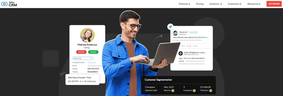Zoho CRM rendszer