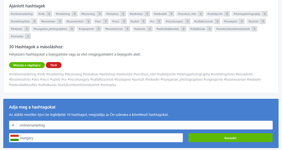 Hashtag generáló - TagsFinder