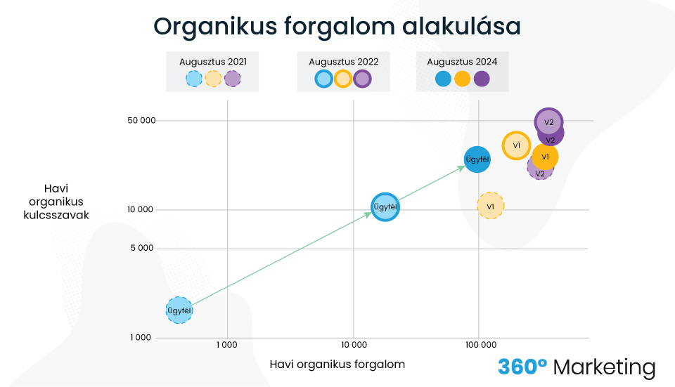 seo esettanulmány - organikus forgalom alakulása