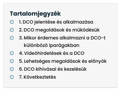 tartalomjegyzék belső linkekkel