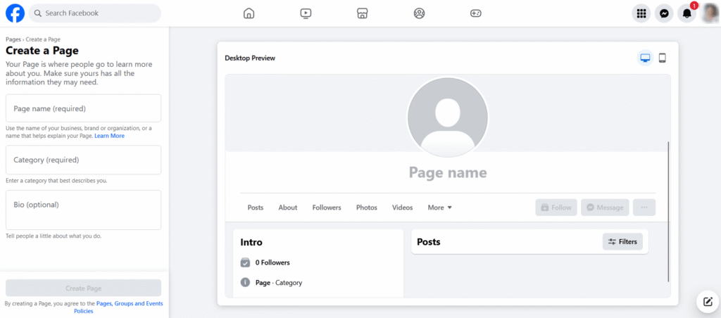 Facebook üzleti oldal létrehozása