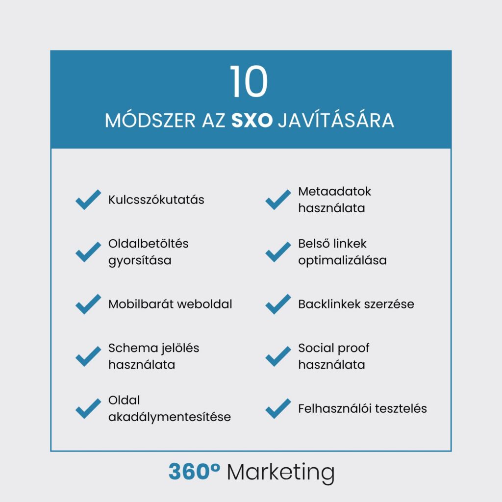 10 módszer az SXO javítására
