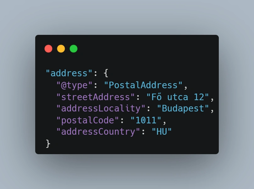 Cím schema megadása