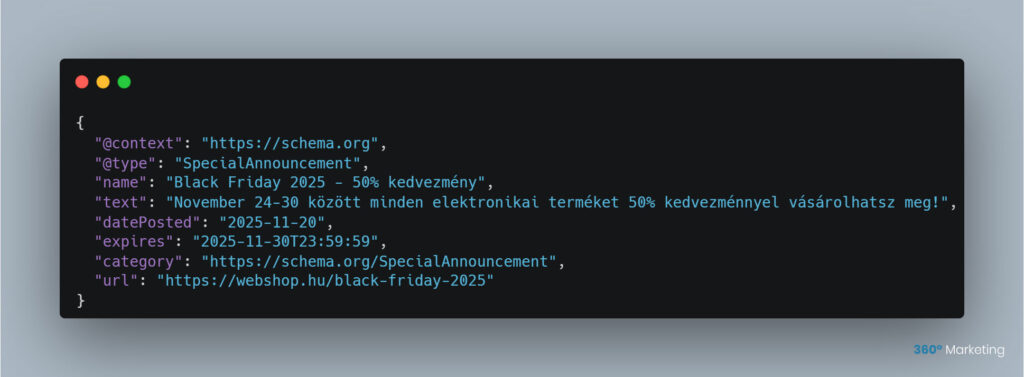 SpecialAnnouncement Schema