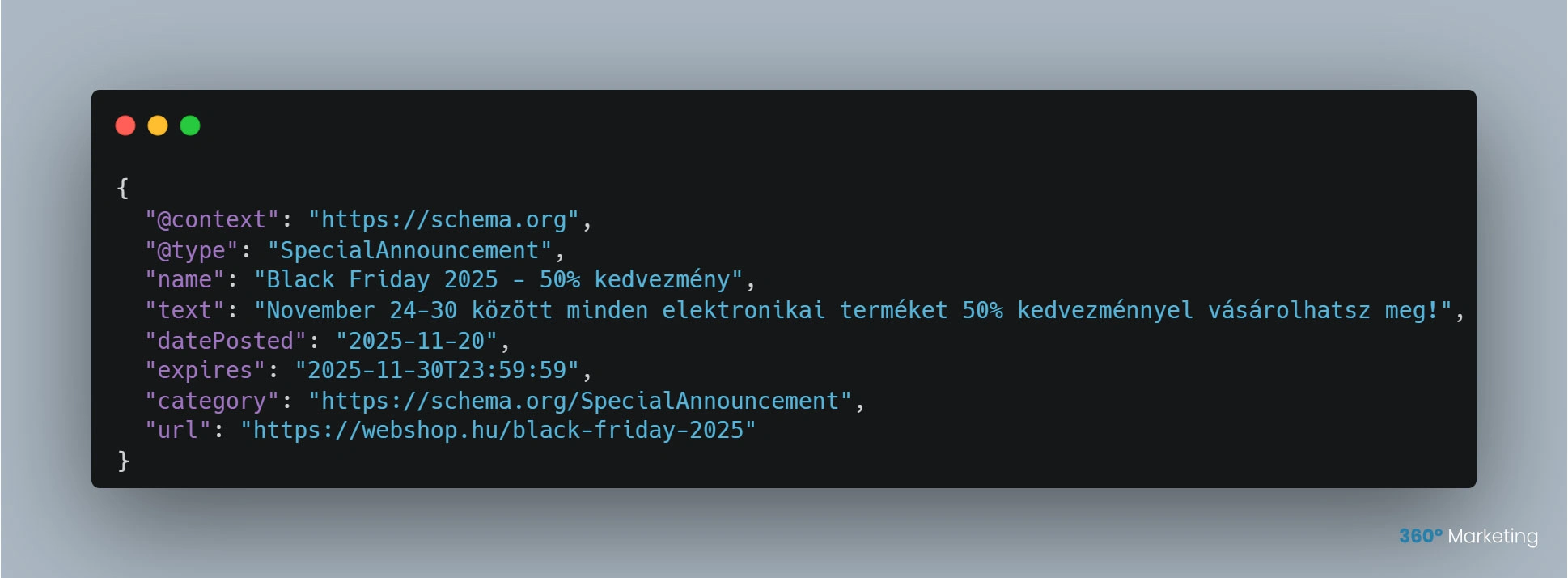 SpecialAnnouncement Schema